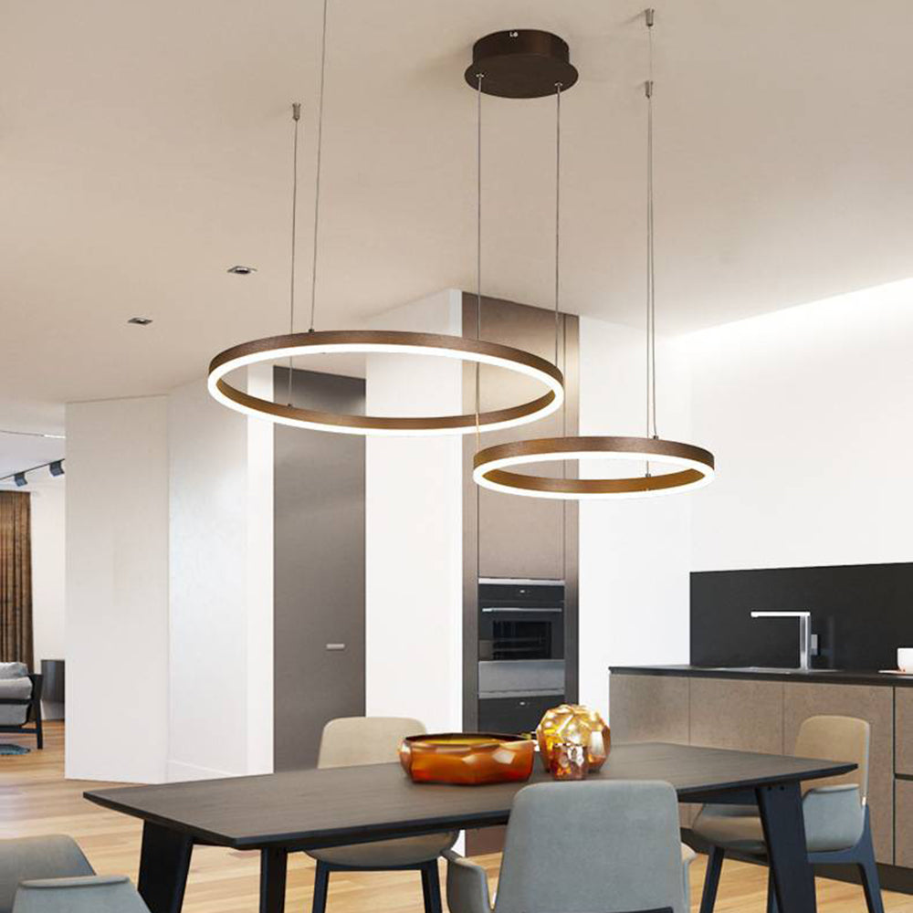Modern Pendant Light Tir-Circle Black/Gold/Coffee Metal
