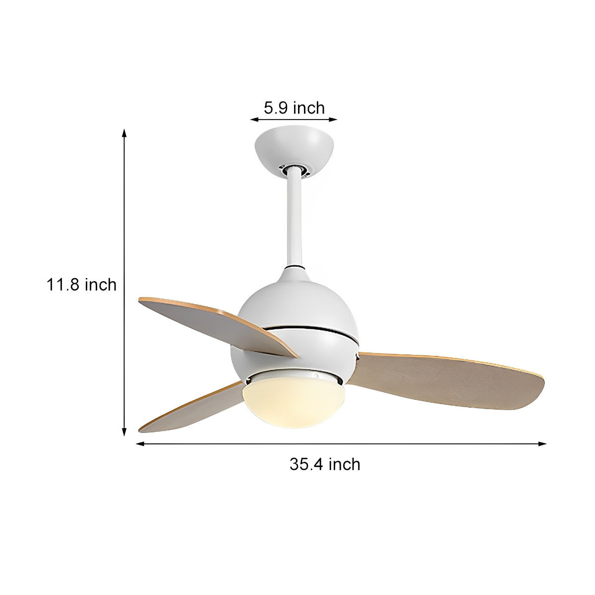 Nordic Minimalist LED Ceiling Paddle Fan with Remote Control Adjustable Wind Speed Fan
