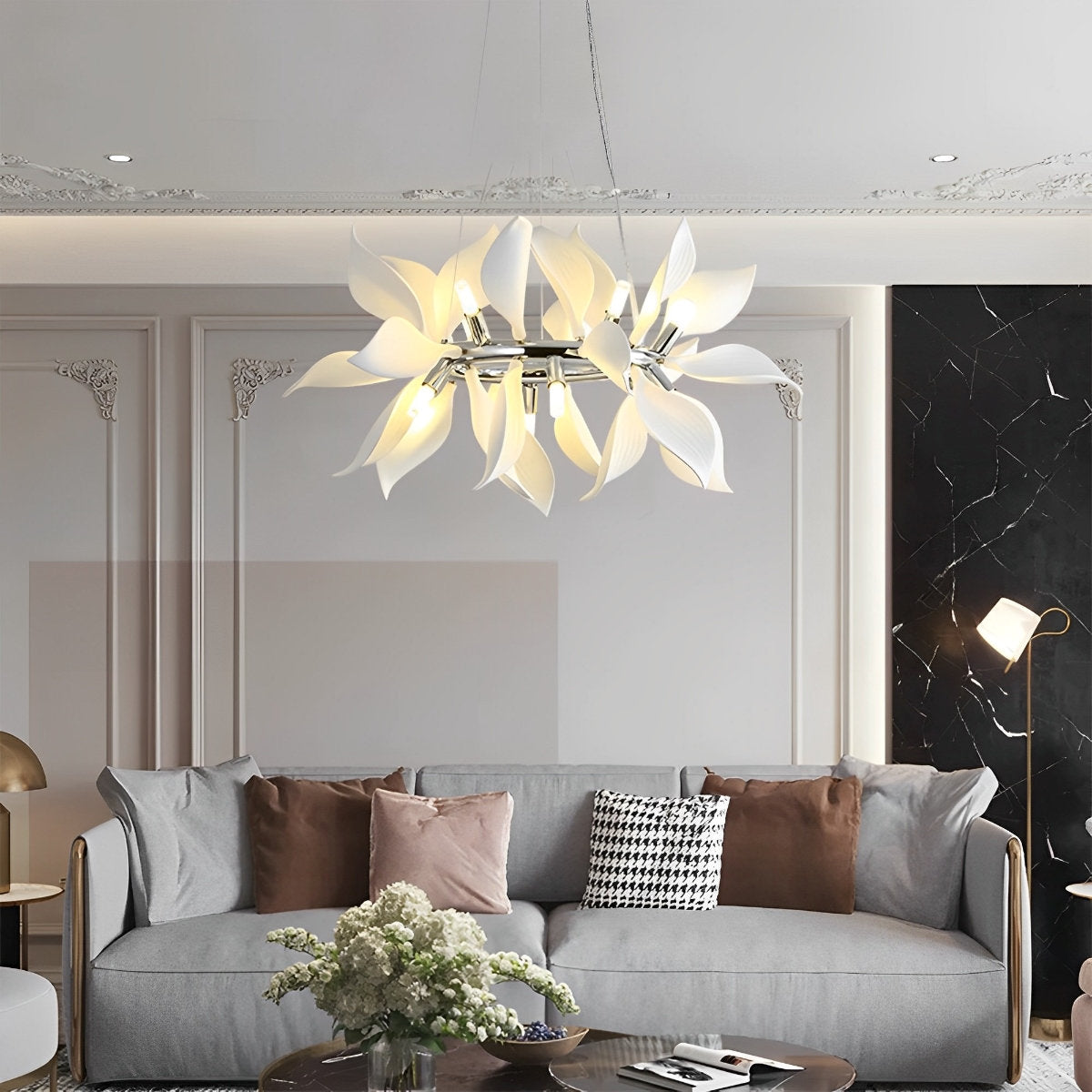 Modern Ceramics Flower Art Chandelier Light