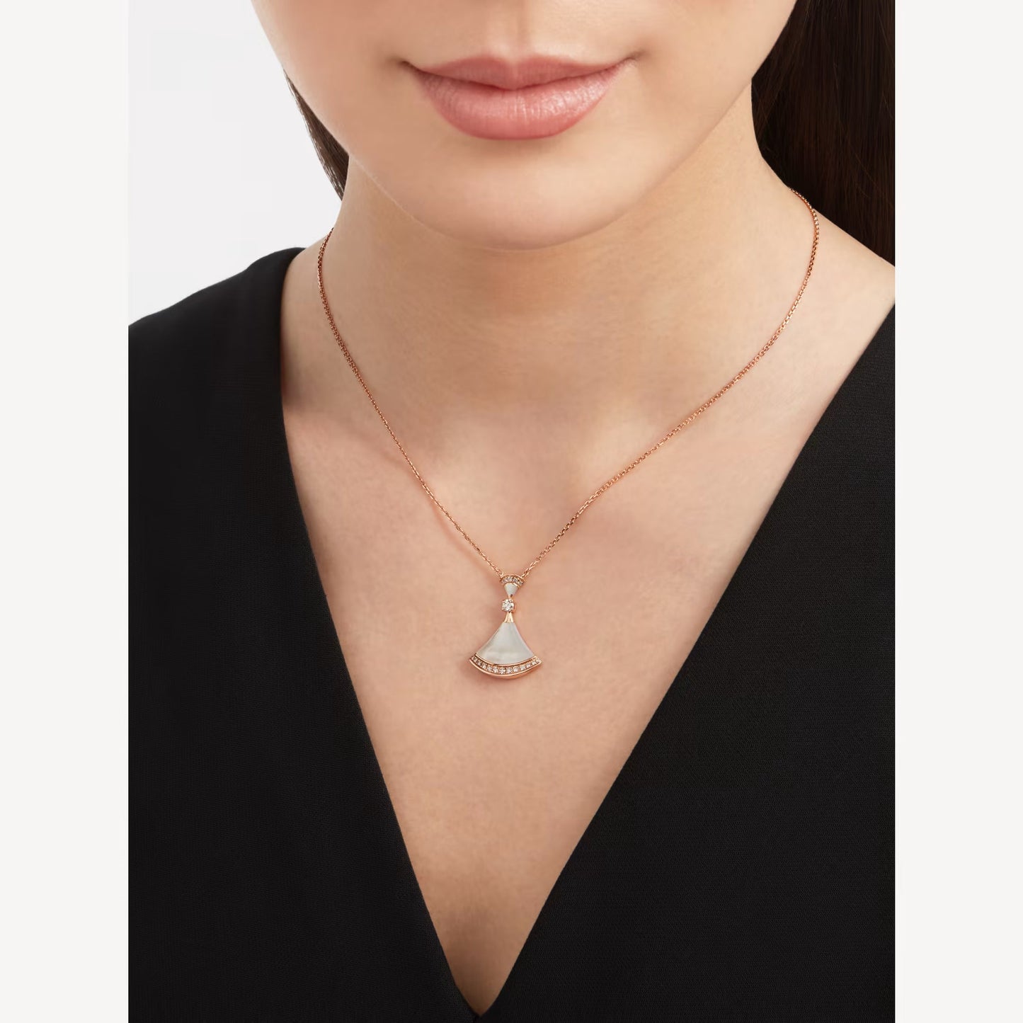 Divas’ Dream Ketting, 925 Zilver, 18K Goud Verguld, Cubic Zircon Pave