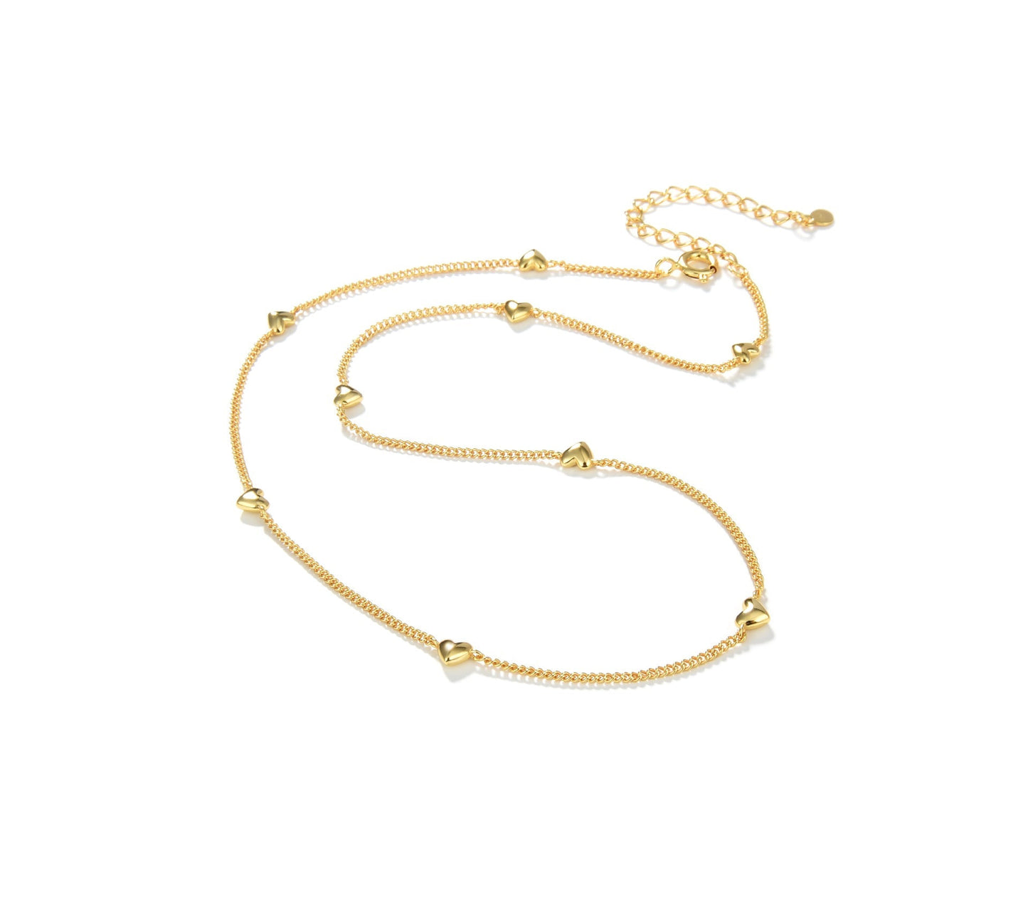 Heart Necklace, 925 Silver, 18K Gold Plated, 9 Motifs