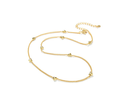 Heart Necklace, 925 Silver, 18K Gold Plated, 9 Motifs