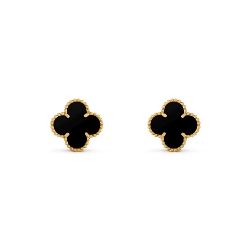 Clover Leaf Earrings – 925 Silver, 18k Gold Plated