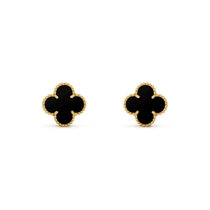 Clover Leaf Earrings – 925 Silver, 18k Gold Plated