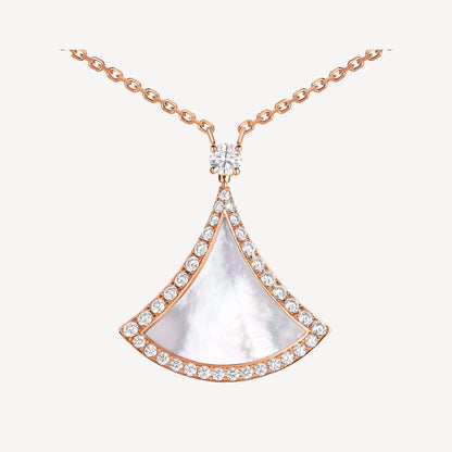 Divas’ Dream Necklace, 925 Silver, 18K Gold Plated, Mother of Pearl