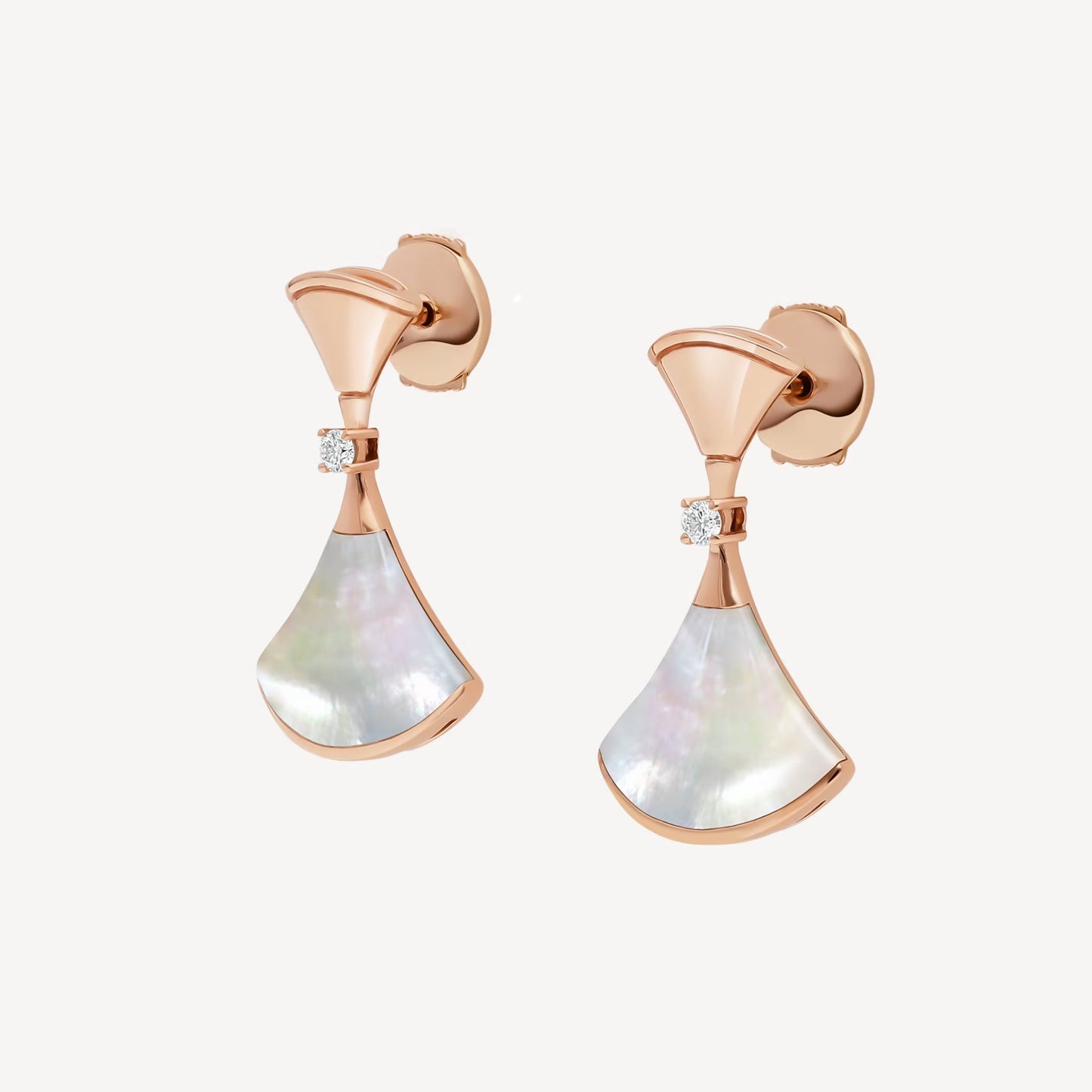 Divas’ Dream Earrings – 925 Silver, 18k Gold Plated with Mother of Pearl