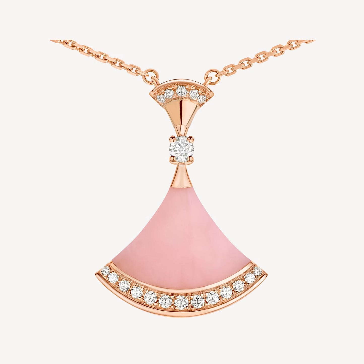 Divas’ Dream Necklace, 925 Silver, 18K Gold Plated, Pink Agate