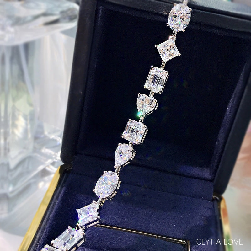 Högkolhaltigt Diamantarmband – 925 Sterlingsilver