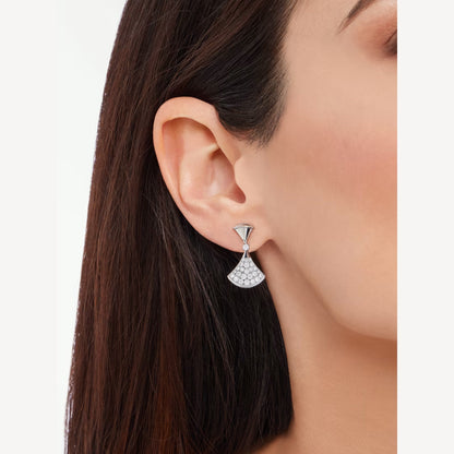 Divas’ Dream Earrings – 925 Silver, 18k White Gold Plated with Cubic Zirconia