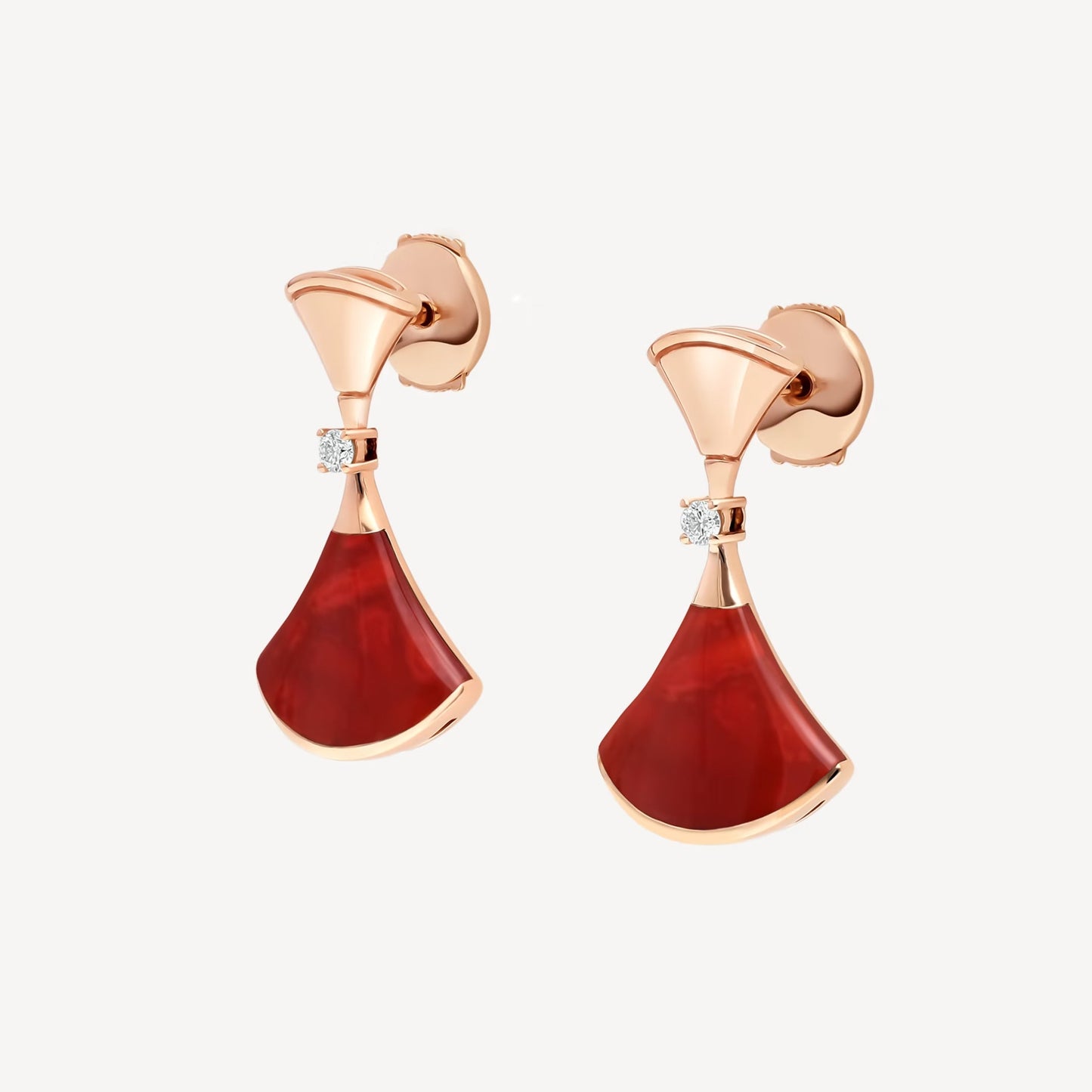 Divas’ Dream Earrings – 925 Silver, 18k Gold Plated with Red Agate