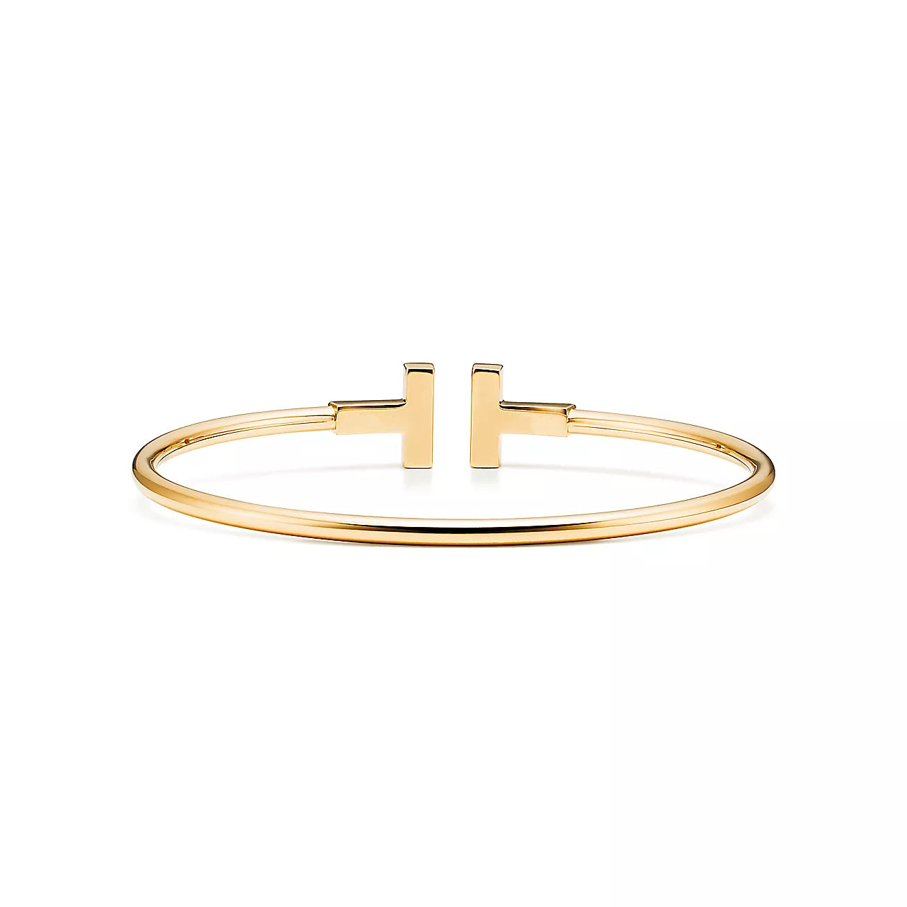 T Bangle – 18k Yellow Gold Plated, Mother of Pearl & Cubic Zircon