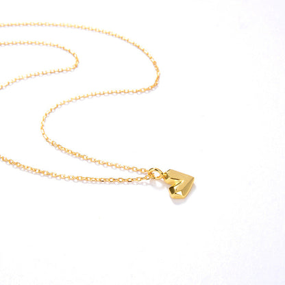 Heart Shaped Necklace, 925 Silver, 18K Gold Plated