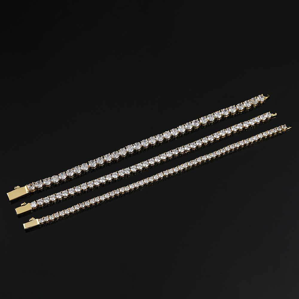 Round Cut Tennis Bracelet – Yellow Gold, 3mm
