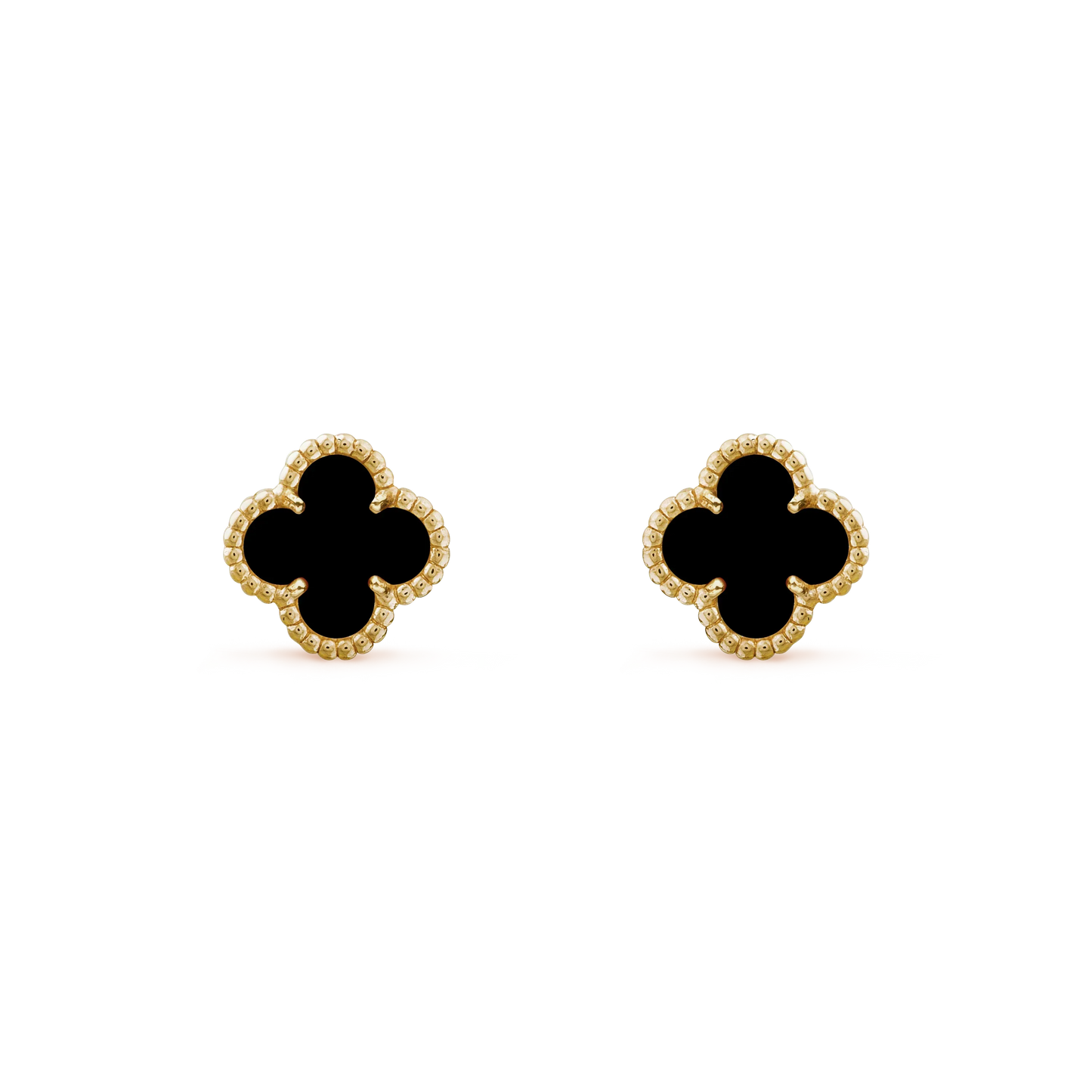 Clover Leaf Ear Studs – 925 Silver, 18k Yellow Gold Plated