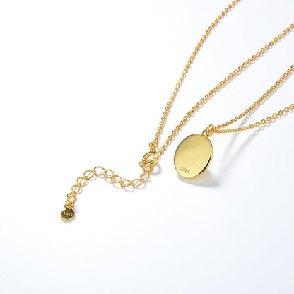 Natural Moonstone Necklace, 925 Silver, 18K Gold Plated