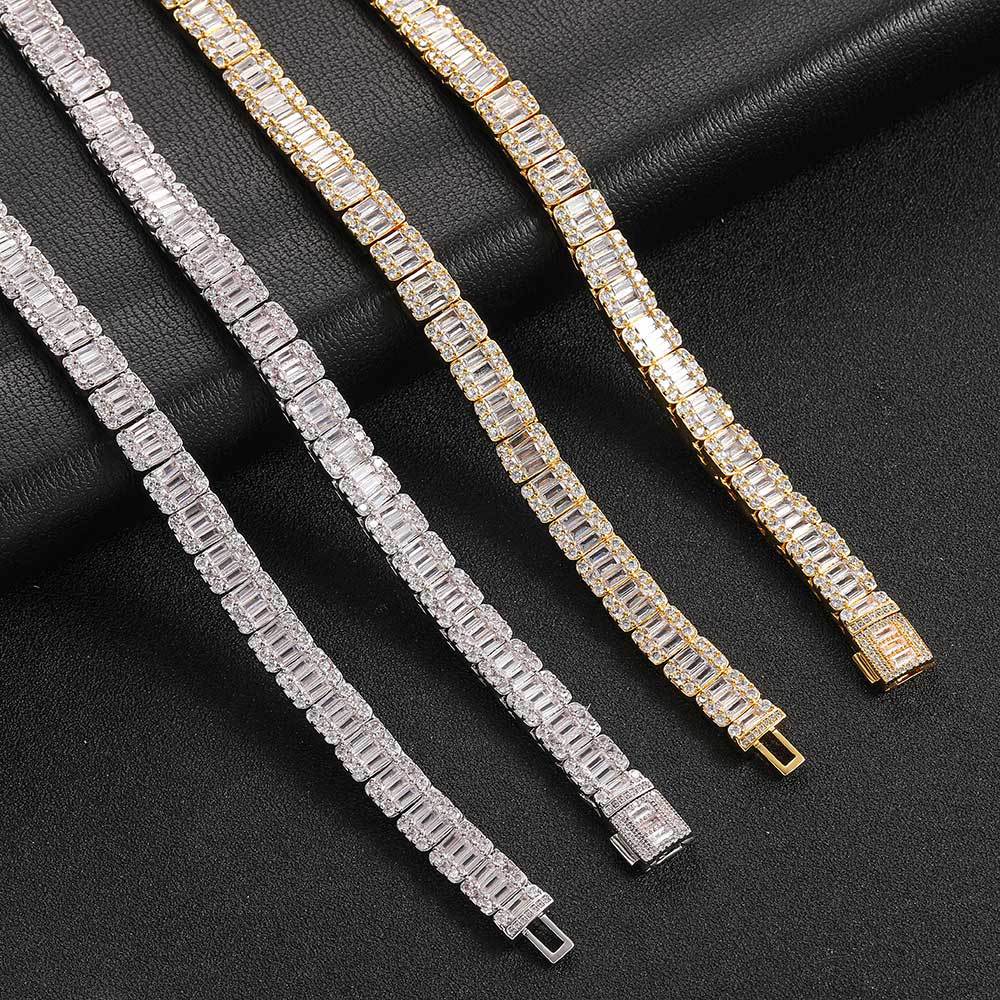 Baguette Tennis Bracelet – White Gold, 8mm