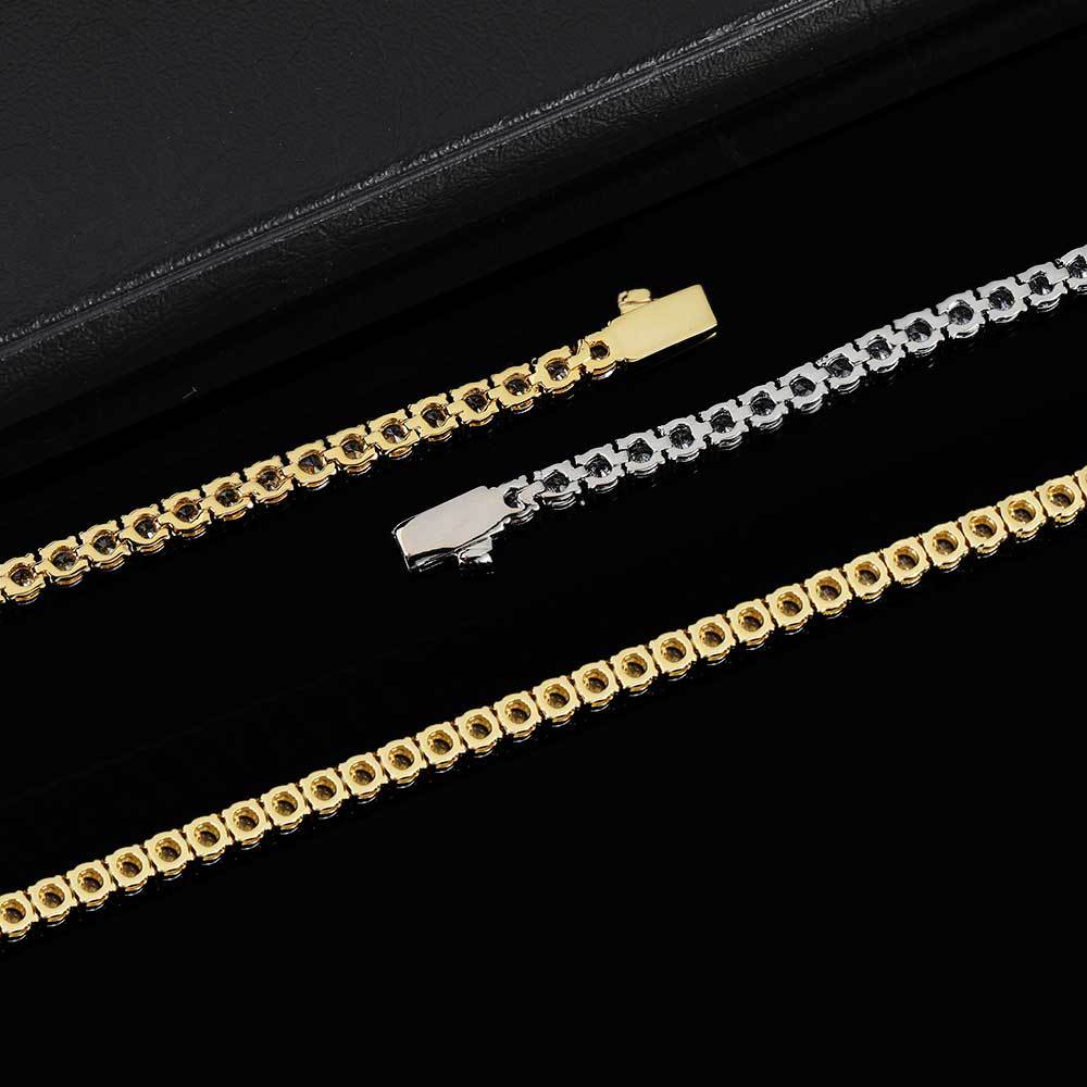 Round Cut Tennis Bracelet – White Gold, 5mm