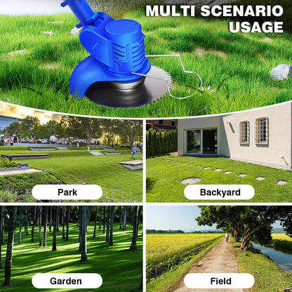 Battery Operated Cordless Grass Trimmer & Carbon Steel Weed Brush