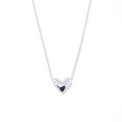 Heart Chain Necklace, 925 Silver, 18K Gold Plated
