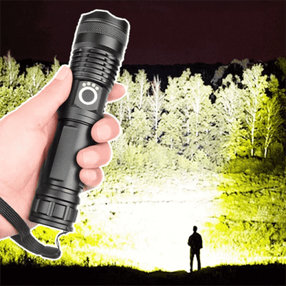 90000 Lumens XHP50.2 Tactical LED Flashlight – Ultra Bright & Rechargeable