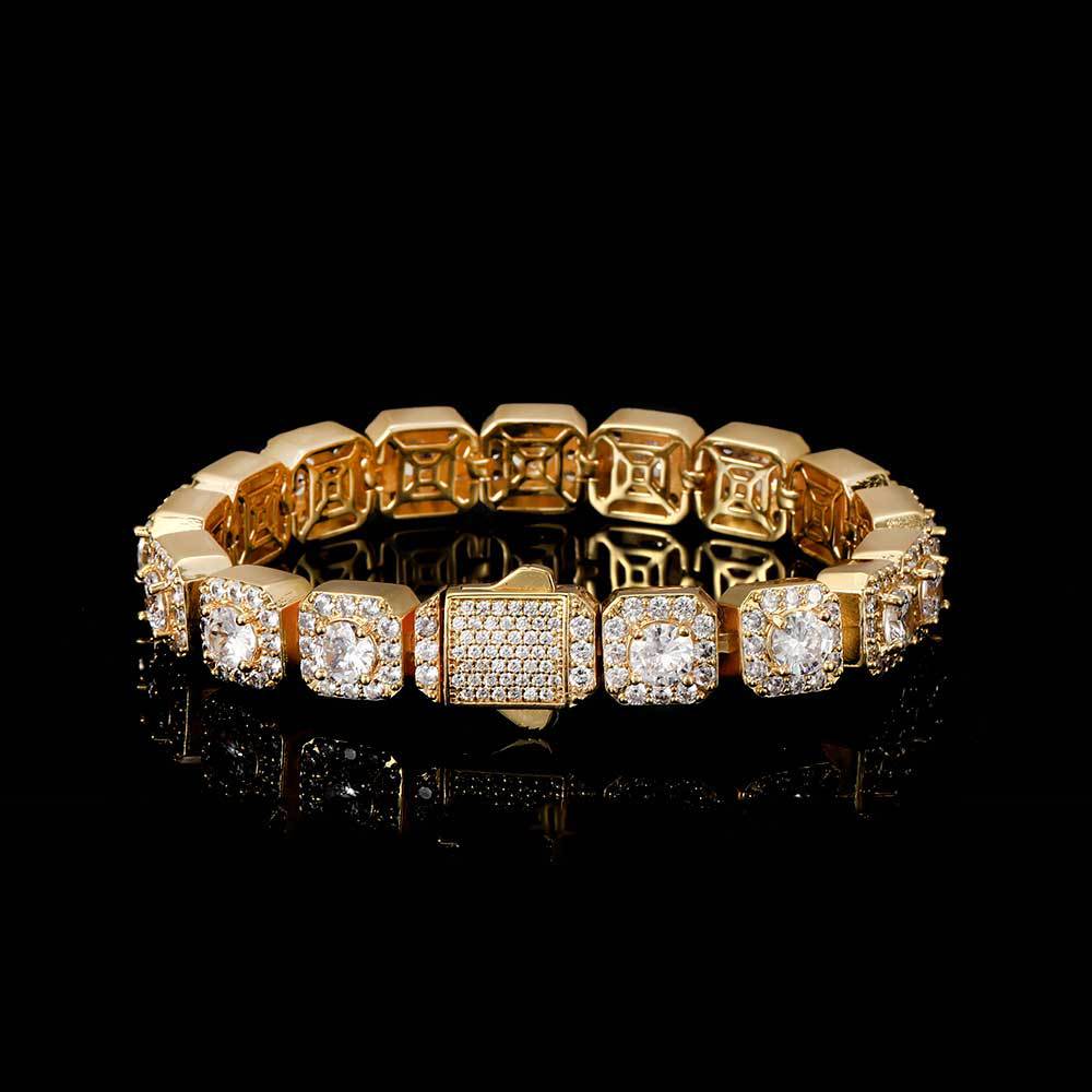 Clustered Tennis Bracelet – Yellow Gold, 10mm