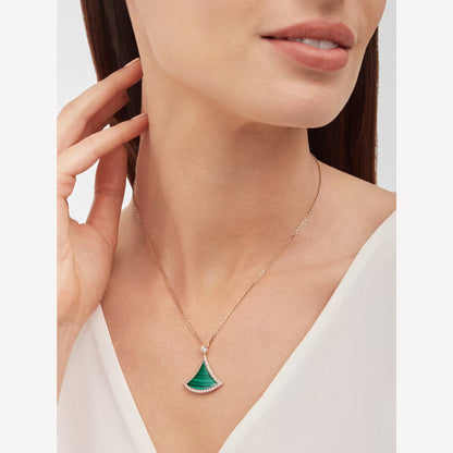 Divas’ Dream Necklace, 925 Silver, Green Agate