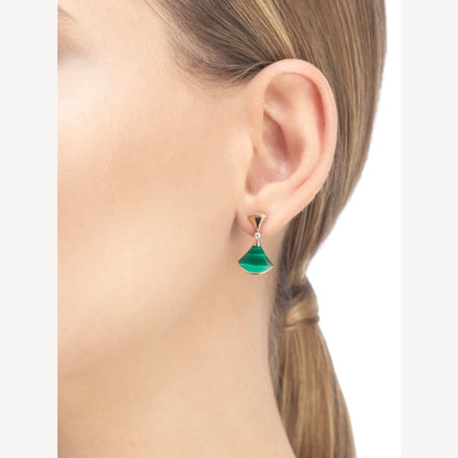 Divas’ Dream Earrings – 925 Silver, 18k Gold Plated with Green Agate
