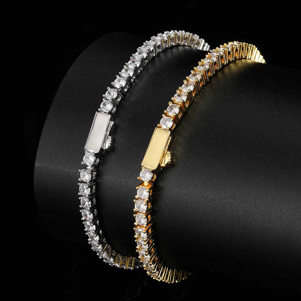 Round Cut Tennis Bracelet – Yellow Gold, 3mm