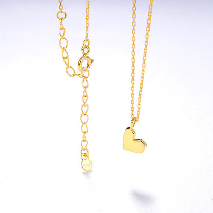 Heart Shaped Necklace, 925 Silver, 18K Gold Plated