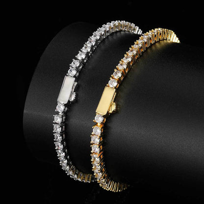 Round Cut Tennis Bracelet – White Gold, 5mm