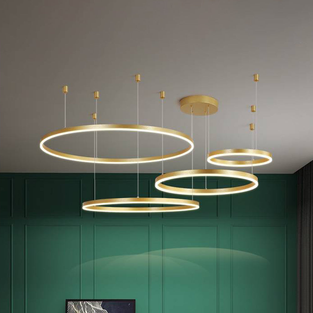 Modern Pendant Light Tir-Circle Black/Gold/Coffee Metal