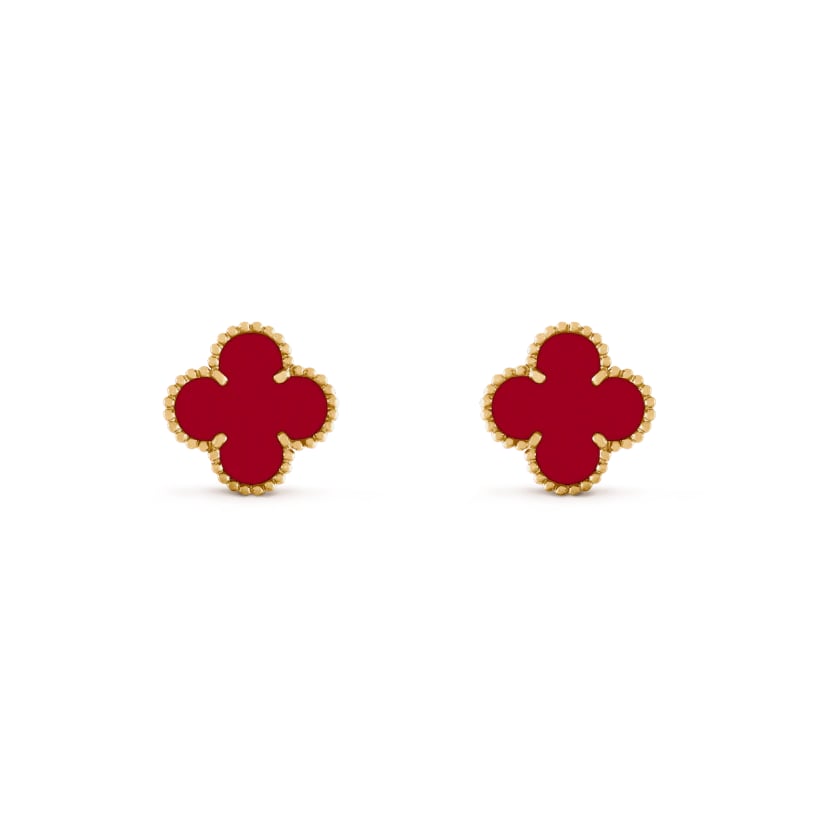 Clover Leaf Ear Studs – 925 Silver, 18k Yellow Gold Plated