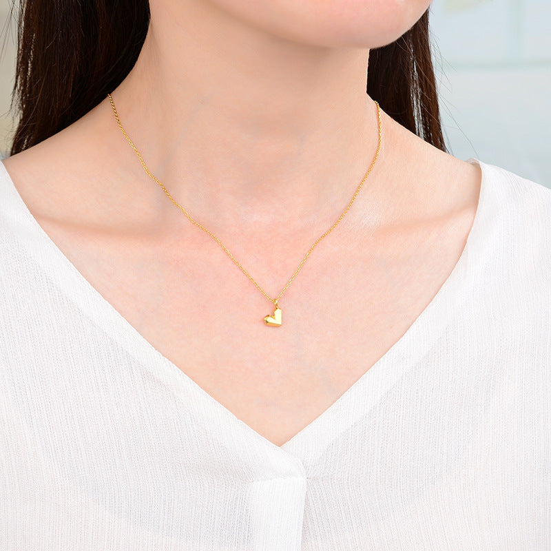 Heart Shaped Necklace, 925 Silver, 18K Gold Plated