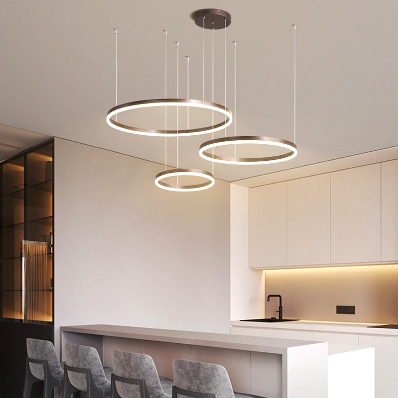 Modern Pendant Light Tir-Circle Black/Gold/Coffee Metal