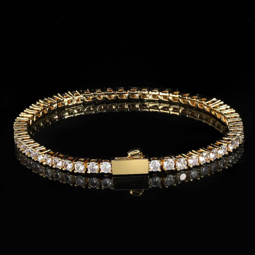 Round Cut Tennis Bracelet – Yellow Gold, 3mm