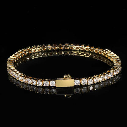 Round Cut Tennis Bracelet – Yellow Gold, 3mm