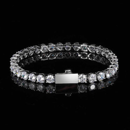 Round Cut Tennis Bracelet – White Gold, 5mm