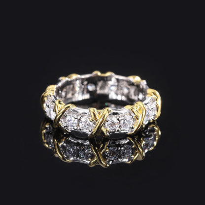 Geometric Shape Ring, 925 Silver with Sparkling Cubic Zirconia