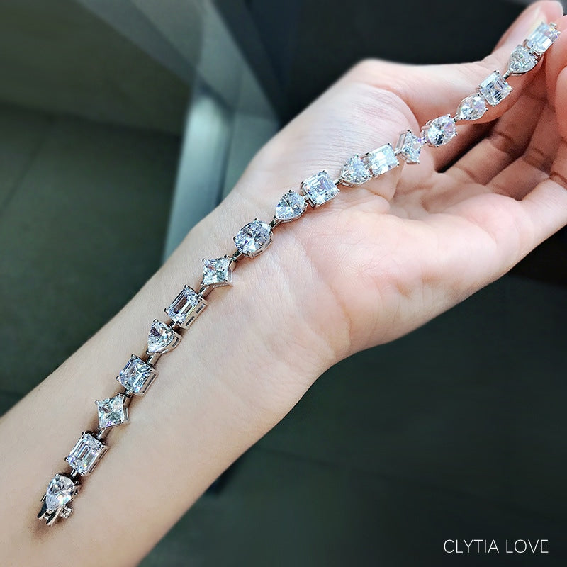 Högkolhaltigt Diamantarmband – 925 Sterlingsilver
