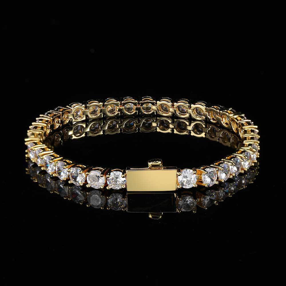 Round Cut Tennis Bracelet – Yellow Gold, 5mm