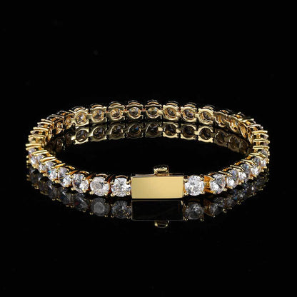 Round Cut Tennis Bracelet – Yellow Gold, 5mm