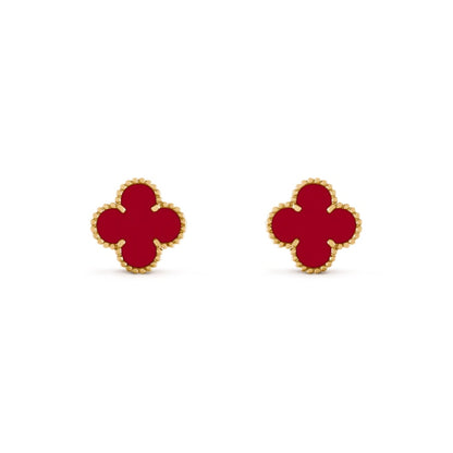 Clover Leaf Earrings – 925 Silver, 18k Gold Plated