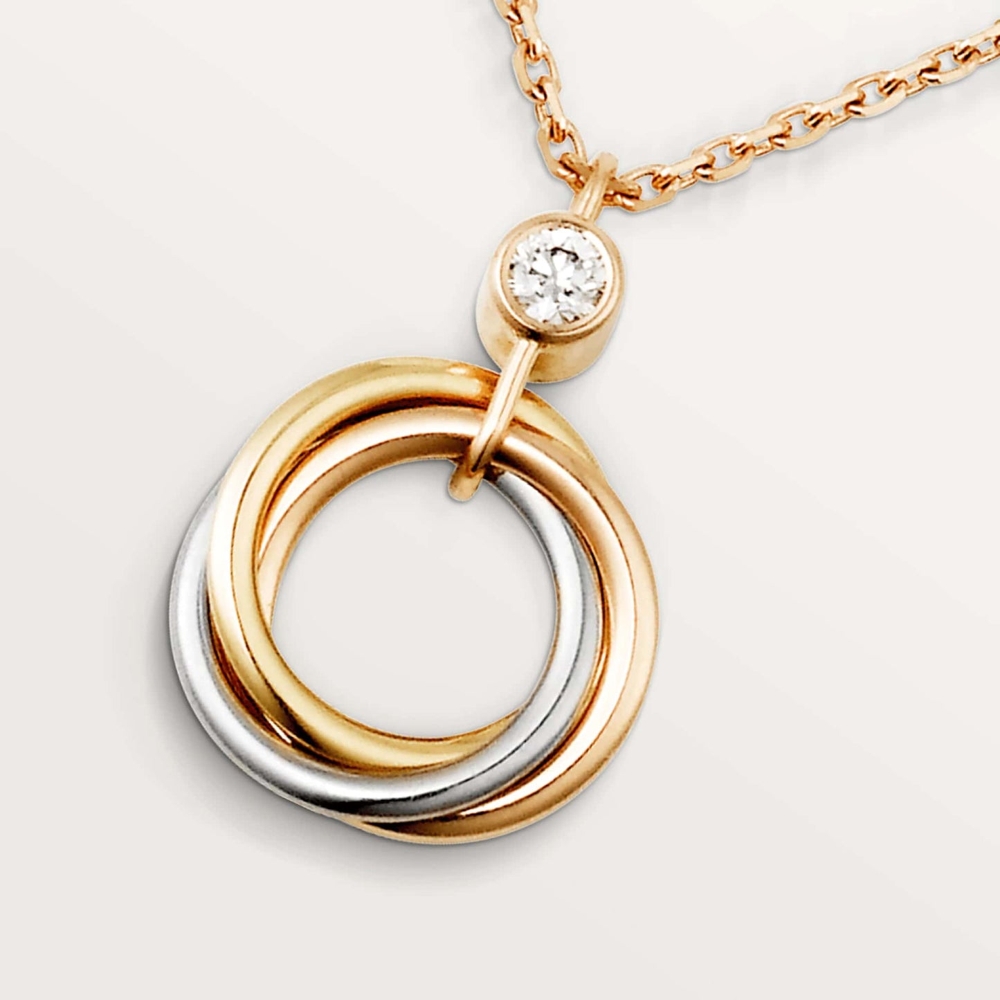 Trinity Necklace, 18K Gold Plated