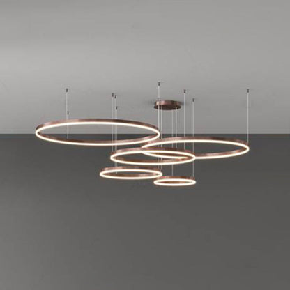 Modern Pendant Light Tir-Circle Black/Gold/Coffee Metal