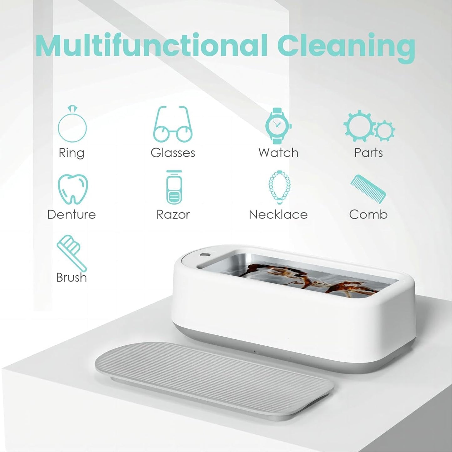 Ultrasonic Jewelry Cleaner – Portable Sonic Cleaning Machine for Rings, Glasses & Watches