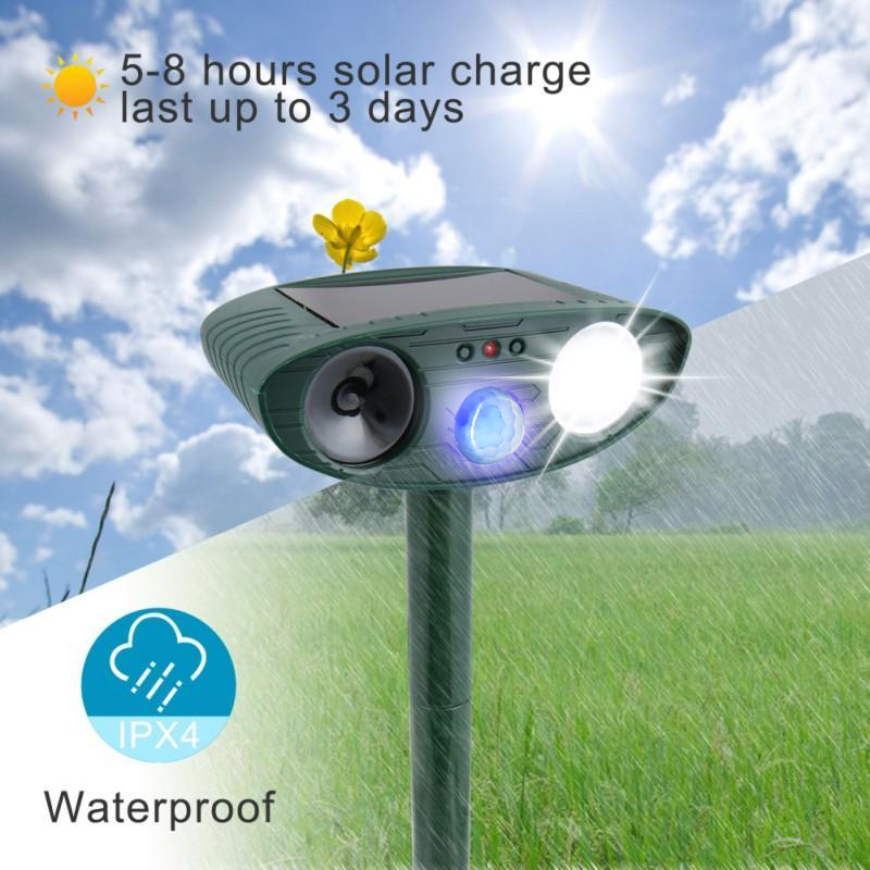Solar Ultrasonic Dog Repeller – Motion-Activated Outdoor Animal Deterrent