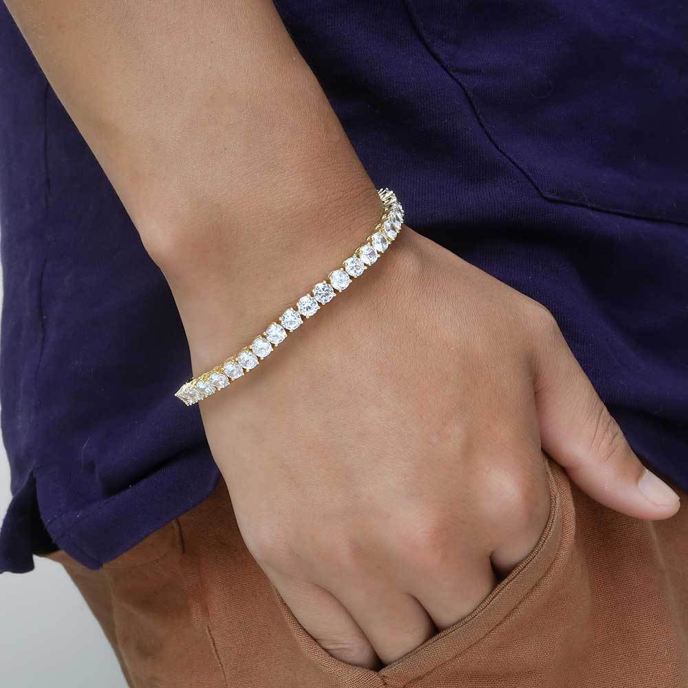 Round Cut Tennis Bracelet – Yellow Gold, 3mm