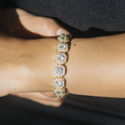 Clustered Tennis Bracelet – Yellow Gold, 10mm