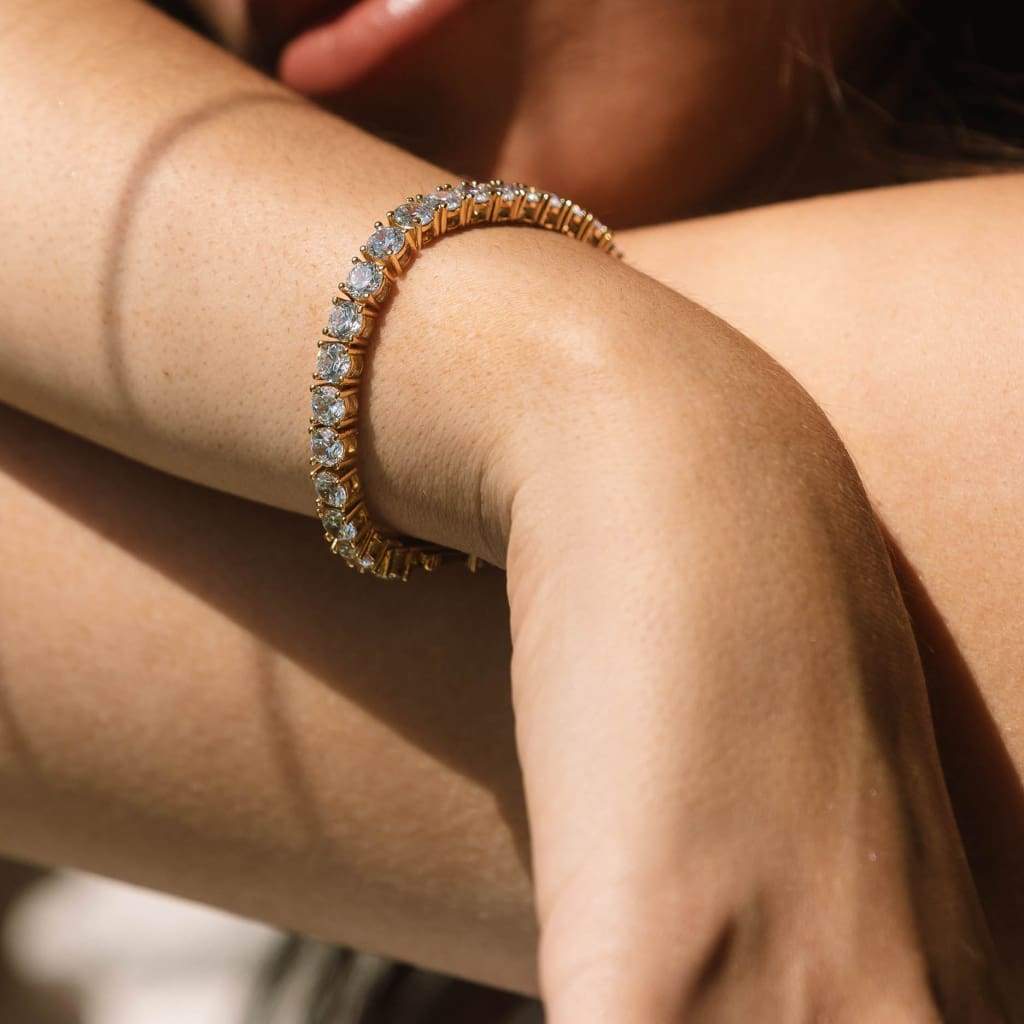 Round Cut Tennis Bracelet – Yellow Gold, 5mm