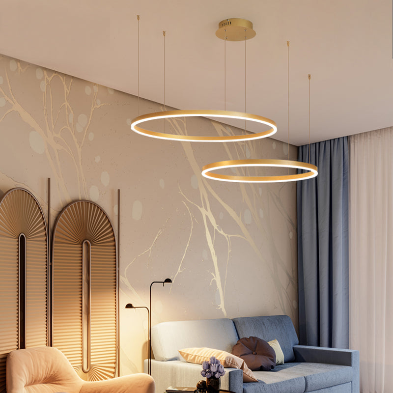 Modern Pendant Light Tir-Circle Black/Gold/Coffee Metal